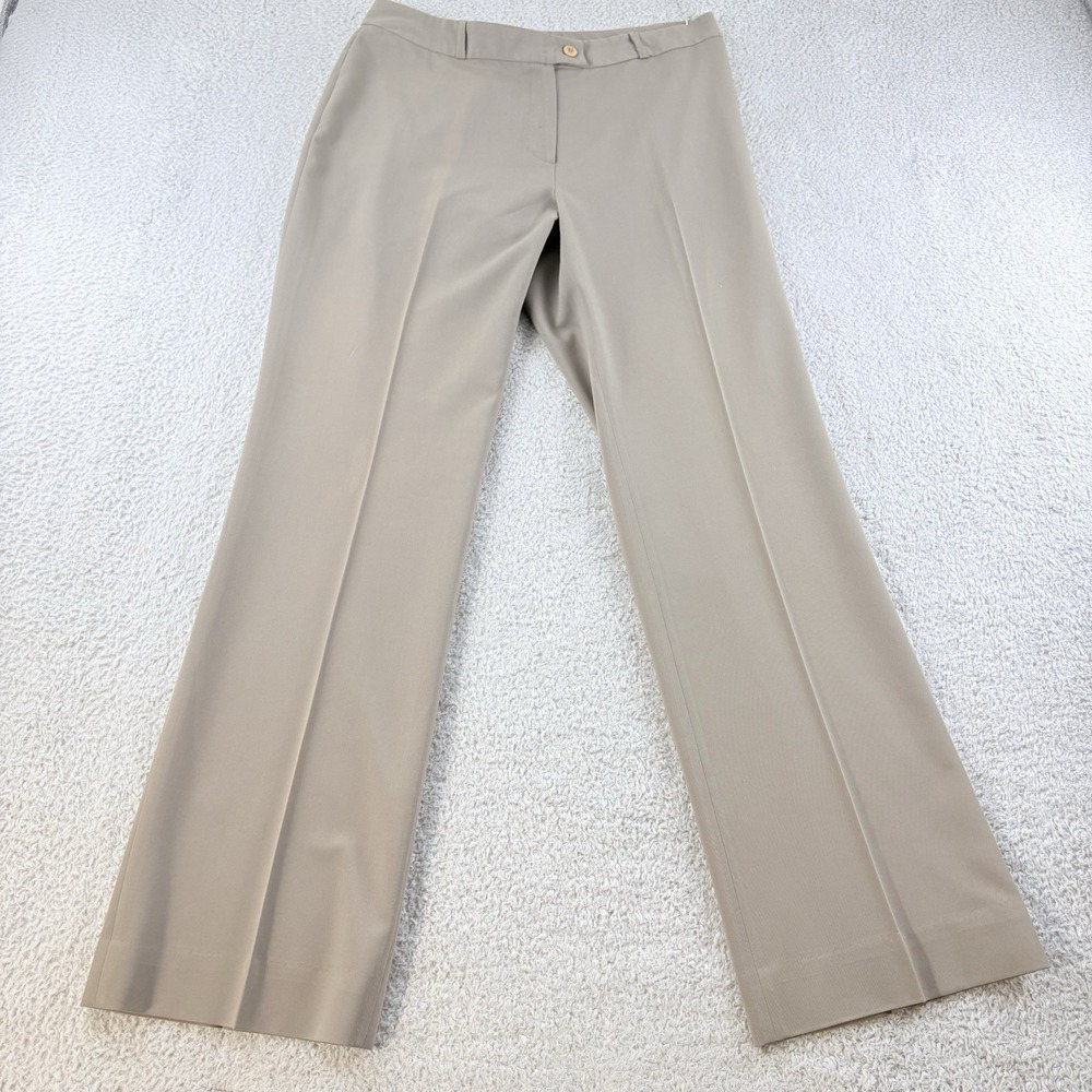 Mieka Straight Leg Dress Pants Taupe Womens EU 42 US 10 12 Made in France - Picture 14 of 15